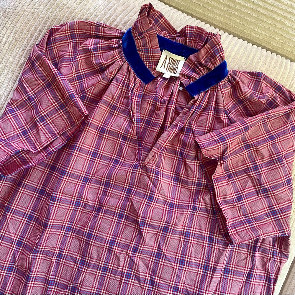 A SHIRT THING S/S Margot Plaid Top